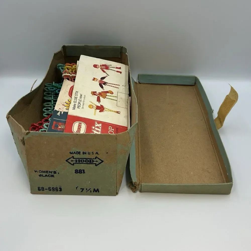 1970s Vintage Borden Elsie Stix w/ Orignal Box & Manual Plastic Popsicle Sticks
